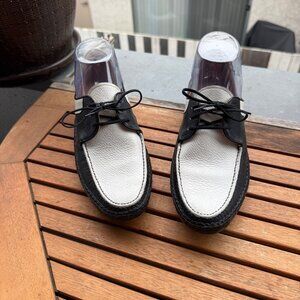 Creazioni Margherita Firenze Black & White Leather Italian Golf Shoes